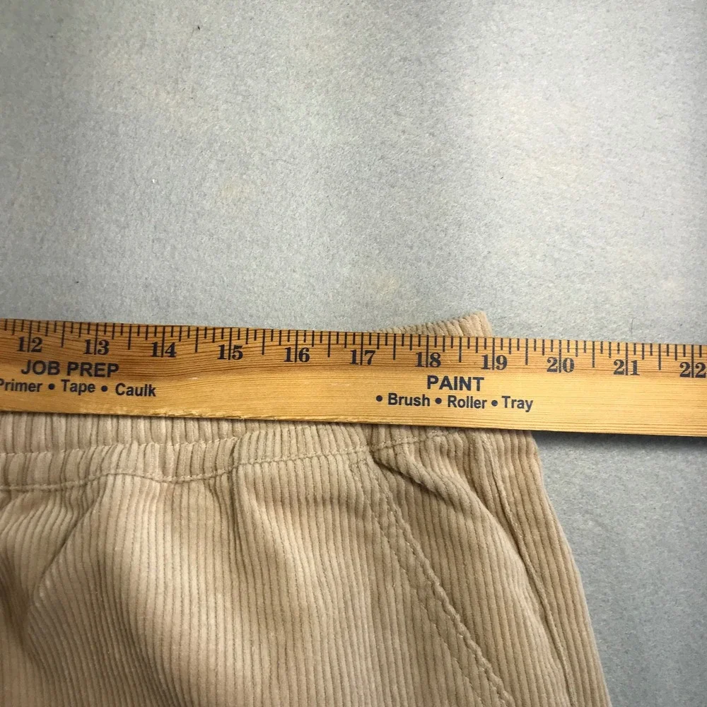 ASOS DESIGN Mens Corduroy Drawstring Pants Tan Beige Straight Leg Pockets L/XL